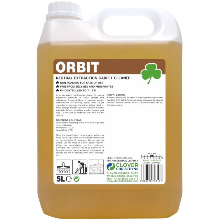 Clover Chemicals Orbit Neutral Extraction Carpet Cleaner (359)